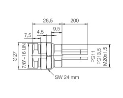 Встраиваемый штекер SAIE-7/8"B-4-0.2U-PG13.5 (1292440000)