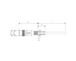 Шнур соединительный SAIL-M12GM12W-4-0.5U (9457310050)