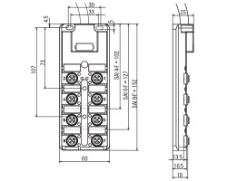 Пассивный распределитель SAI-8-F 4P PUR 20M (9456790000)