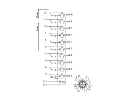 Пассивный распределитель SAI-10-S12 3P M8 L (1877950000)