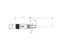 Шина - провод FBCEX PA M12 M-FM 1.5M (1785130150)