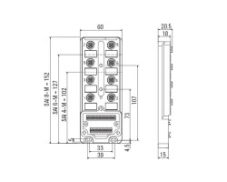 Пассивный распределитель SAI-8-MM 5P M12 UT (1783491000)