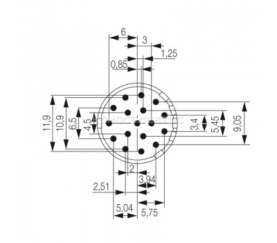 Вставки с контактами под пайку SAI-M23-BE-17-10MM-G (1224680000)