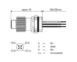 Разъем с установочным пальцем POS-4P M12 PG13,5 300 mm (8425910000)