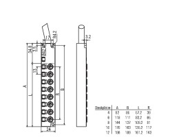 Пассивный распределитель SAI-8-F 3P M8 L 5M (1828680000)