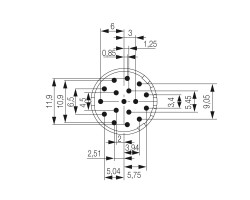 Вставки с контактами под пайку SAI-M23-SE-17-10MM (1224370000)