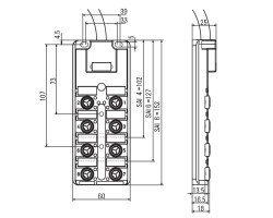 Пассивный распределитель SAI-6-F 4P IDC PUR 5M (1766680000)