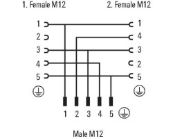 Y-образный соединитель SAI-Y-5S M12/M12 2Bo (1881710000)