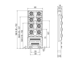 Пассивный распределитель SAI-8-M 5P M12 ECO UT (1892081000)