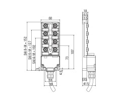 Пассивный распределитель SAI-8-MF 4P PUR 10M M12 (1789190000)