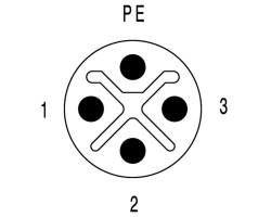 Встраиваемый штекер SAIE-M12S-3+PE-S-0.5U-M16 (1460320000)