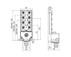 Пассивный распределитель SAI-8-MMH 5P M12 ZF (1782740000)