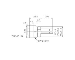 Встраиваемый штекер SAIE-7/8"B-3-0.2U-PG11 (1292370000)