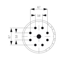 Вставки с контактами под пайку SAI-M23-BE-9-F (1224500000)