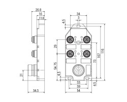 Пассивный распределитель SAI-4-S 5P CNOMO (1861540000)