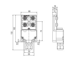 Пассивный распределитель SAI-4-M-SVV-M12 (1431490000)