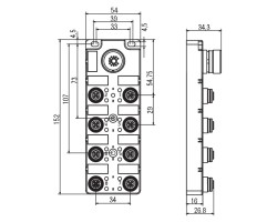 Пассивный распределитель SAI-8-S 5P CNOMO (1861580000)