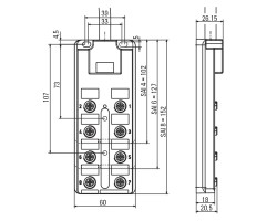 Пассивный распределитель SAI-8-FMM-4P M12 5M (9456750002)