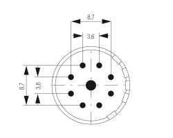 Вставки с контактами под пайку SAI-M23-BE-9-10MM-G (1224750000)