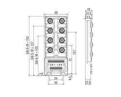 Пассивный распределитель SAI-8-M 5P M12 OL UT (1740191000)