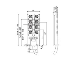 Пассивный распределитель SAI-8-F 5P NPN-PNP 5M (1814990000)