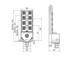 Пассивный распределитель SAI-8-MHD 5P M12 OL (1740193000)