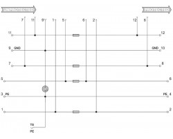 VSPC BASE 2/4CH FG EX Основание для защиты от перенапряжения (8951850000)