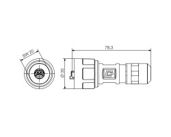 Разъем RJ45 IE-PS-V01M-RJ45-FH (1963120000)