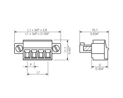 Розеточный разъем с винтовым соединением BCZ 3.81/14/180F SN BK BX (1899590000)