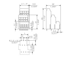 Клемма печатной платы LL3R 5.08/60/90 3.2SN OR BX (1979220000)