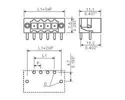 Вилочный разъем, соединение под пайку SL-SMT 3.50/10/90LF 3.2SN BK BX (1841940000)