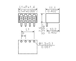 Вилочный разъем, соединение под пайку SL 3.50/16/90G 3.2SN BK BX (1790320000)