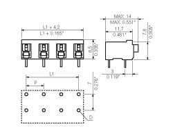 Клемма печатной платы LSF-SMT 7.50/06/90 3.5SN BK RL (1874880000)