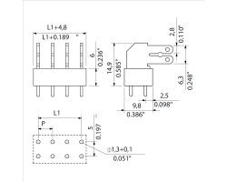 Клемма печатной платы PCF 5.00/08/90 3.5SN OR BX (9511470000)