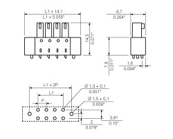 Розеточная колодка с соединением под пайку BCL-SMT 3.81/10/180LFI 1.5SN BK BX (1029350000)