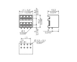 Вилочный разъем, соединение под пайку SCDN-THR 3.81/32/90G 3.2SN BK BX (1039100000)