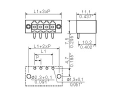 Вилочный разъем, соединение под пайку SL 3.50/06/90F 3.2SN OR BX (1607080000)