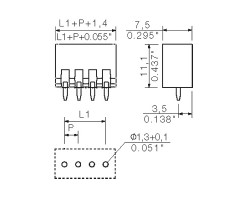 Вилочный разъем, соединение под пайку SL 3.50/24/180G 3.2SN OR BX (1621860000)