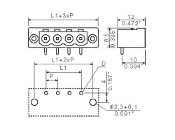 Вилочный разъем, соединение под пайку SL-SMT 5.08HC/14/90F 3.2SN BK BX (1837750000)