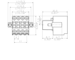 Розеточный разъем с пружинным соединением B2L 3.50/16/180F SN BK BX (1748220000)