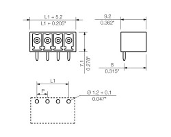 Вилочный разъем, соединение под пайку SC 3.81/04/270G 3.2SN OR BX (1037520000)