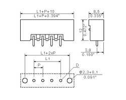 Вилочный разъем, соединение под пайку SL-SMT 5.08HC/18/180F 3.2SN BK BX (1820650000)