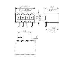 Вилочный разъем, соединение под пайку SL-SMT 3.50/13/90G 3.2SN BK BX (1841740000)