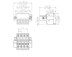 Розеточный разъем с винтовым соединением BL 3.50/05/180F SN BK BX PRT (1954060000)