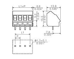 Клемма печатной платы LM 5.00/09/135 3.5SN GY BX (1913510000)