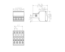 Розеточный разъем с винтовым соединением BL 3.50/03/180 SN OR BX PRT (1740631001)