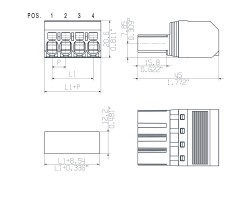 Вилочный разъем с пружинным соединением SVF 7.62HP/05/180G SN BK BX (1060870000)