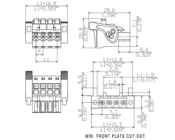 Розеточный разъем с пружинным соединением BLF 5.00HC/05/90LR SN OR BX (1980900000)