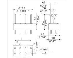 Клемма печатной платы PCF 5.00/03/180 3.5SN BL BX (6385350000)