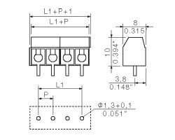 Клемма печатной платы PM 5.08/04/90 3.5SN BK BX PRT (1145790000)